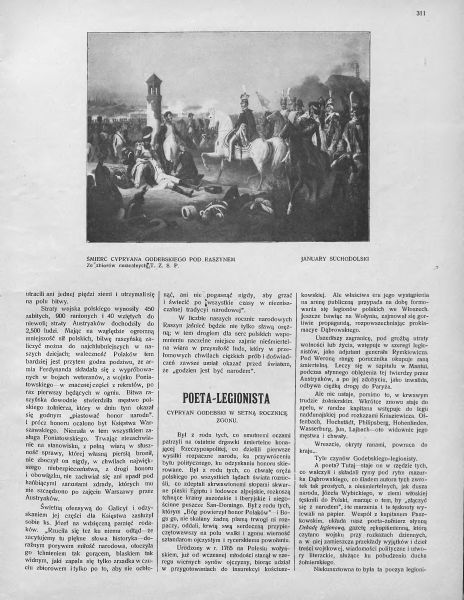 Na pierwszej stronie gazety widniało zdjęcie mężczyzny na koniu.