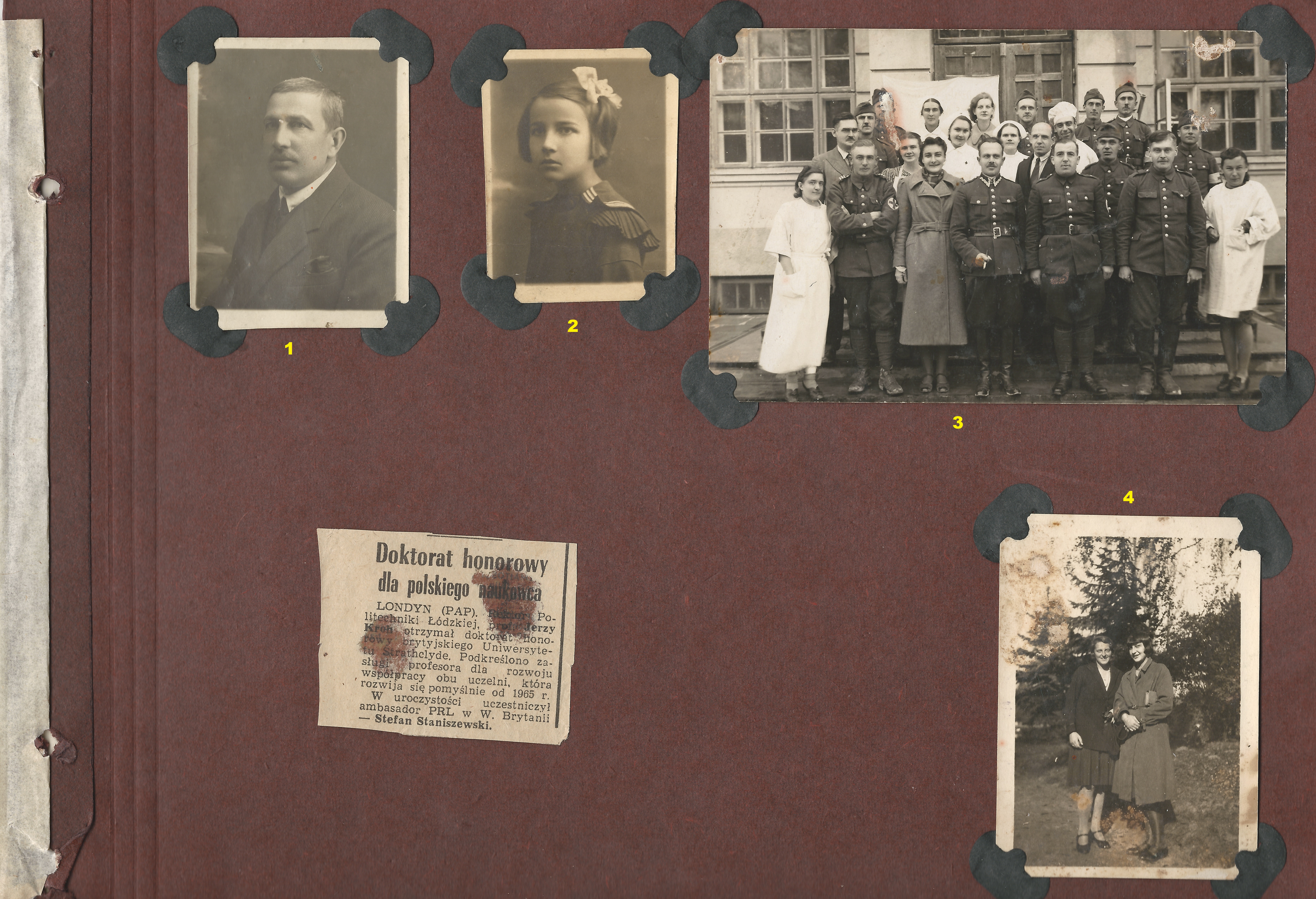 Album fotograficzny ze zdjęciami osób w mundurach.