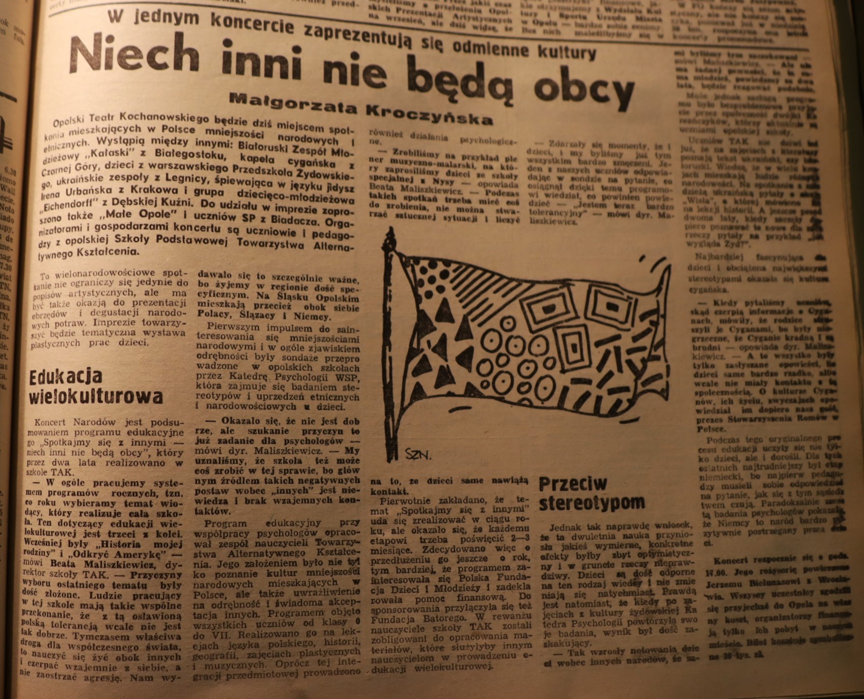 Gazeta z rysunkiem.
