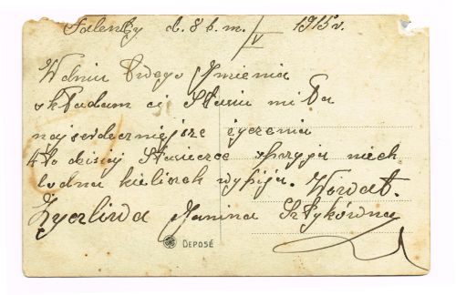Kawałek papieru z napisem na nim.