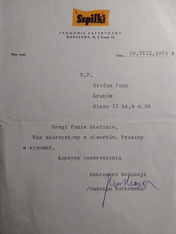 List z podpisem.