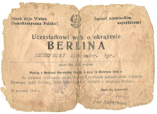 Kawałek papieru z napisem „Berlina”.