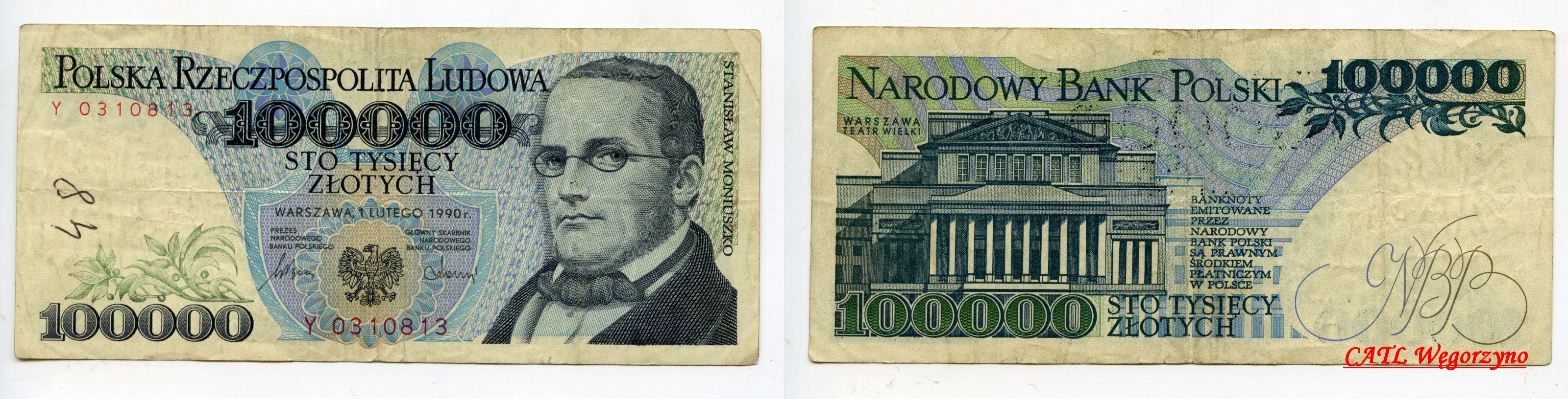 Dwa banknoty z wizerunkiem mężczyzny i kobiety.